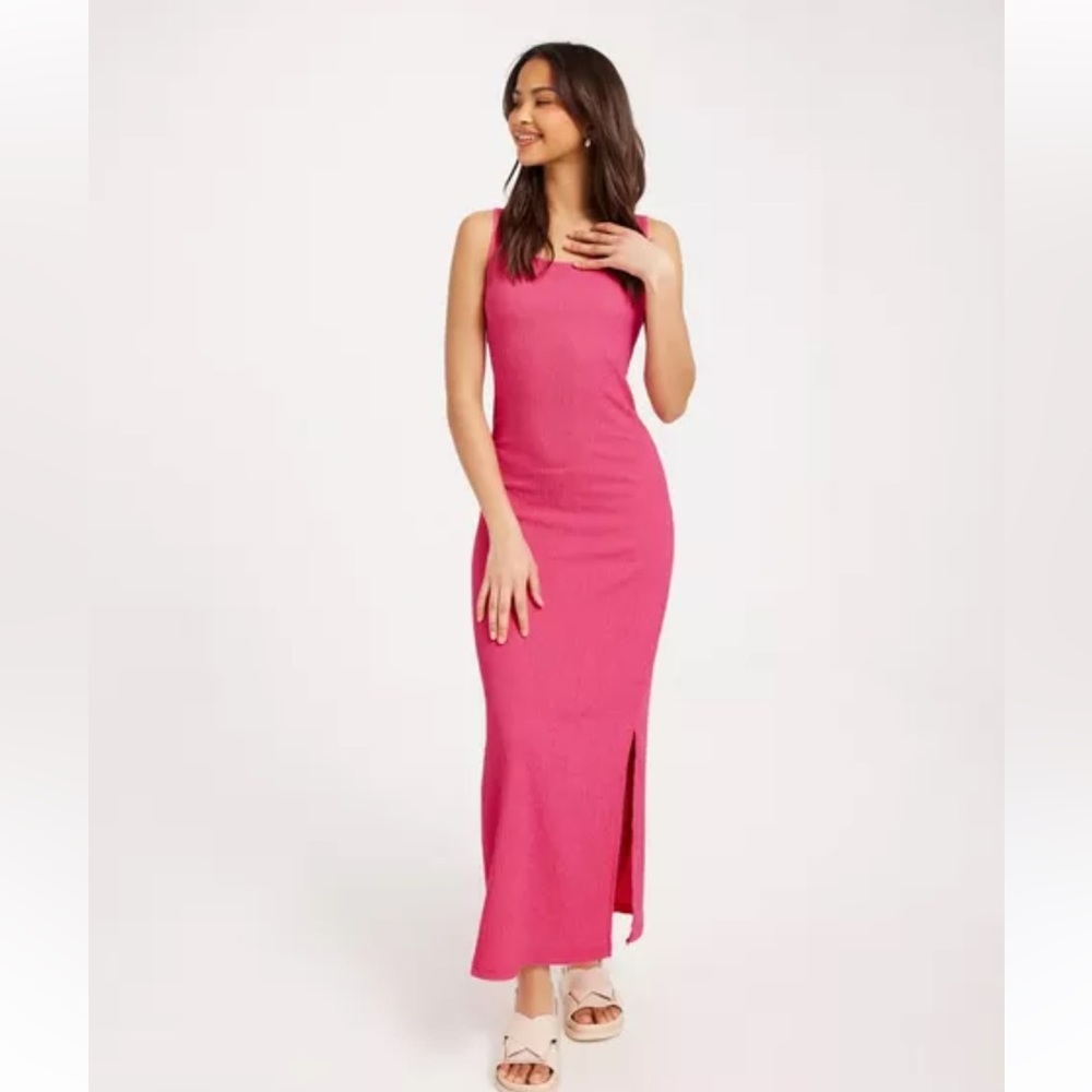 -2/$30 A new day pink maxi dress with slit size XL new